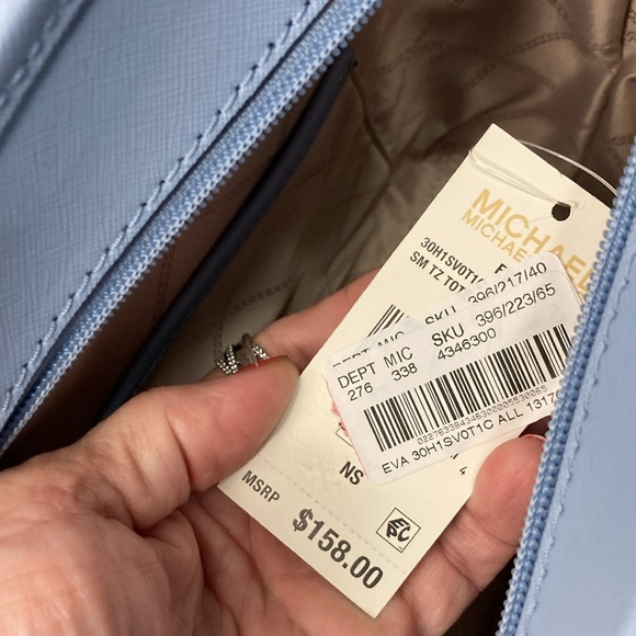 Michael Michael Kors Eva Small Tote In Chambray Blue NEW WITH TAGS - Picture 9 of 10